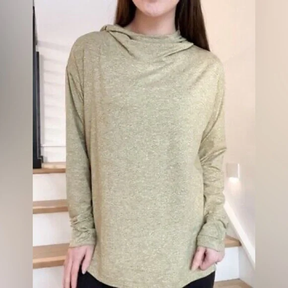 Athleta Hoodie Womens Medium Uptempo II Green Athletic Gym Lounge Outdoors Run - Picture 1 of 7
